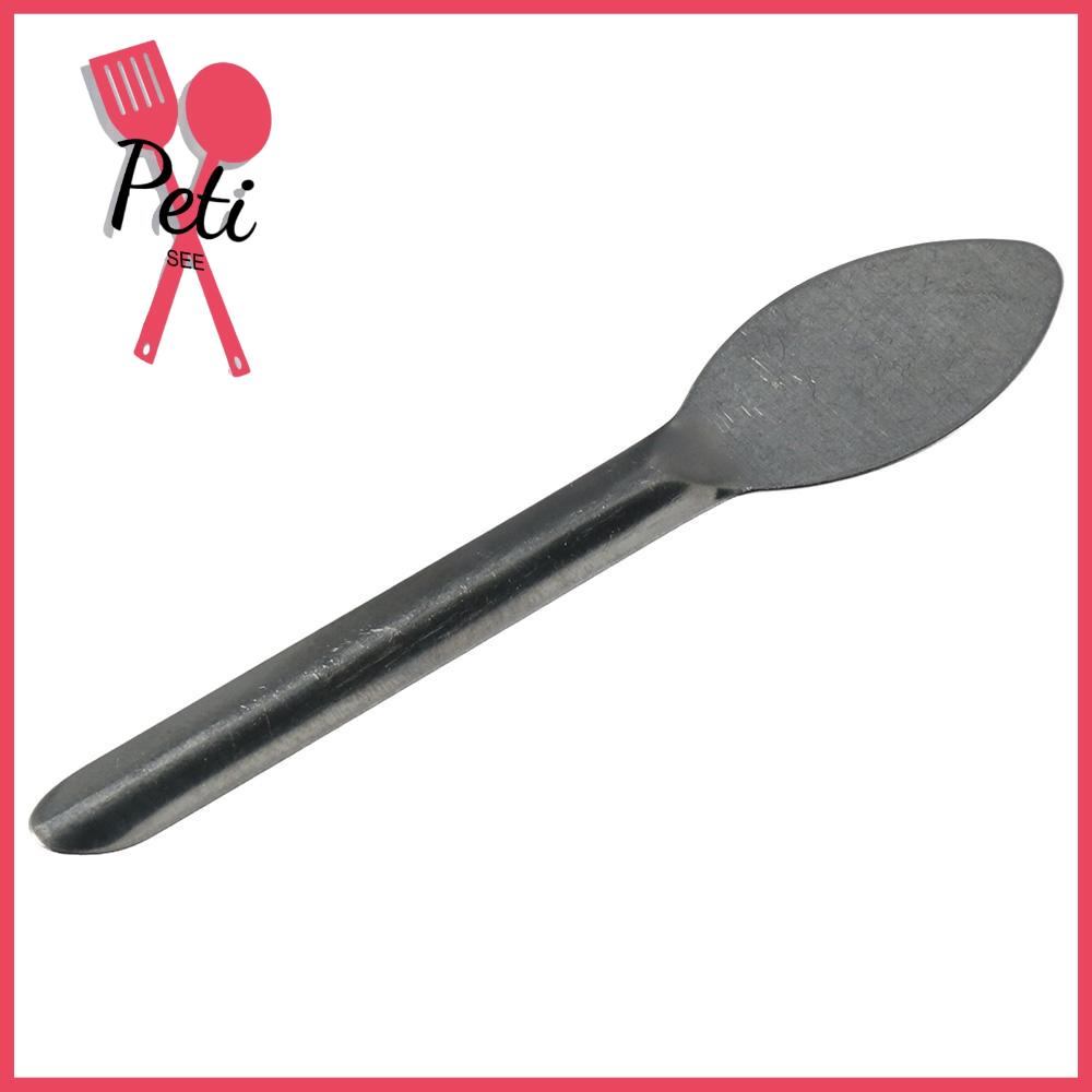 PETISEE 10pcs Thép không gỉ Muỗng thuốc 7cm Bạc Muỗng lấy mẫu Khay nạp Nhỏ siêu nhỏ Thìa thìa Vật tư phòng thí nghiệm