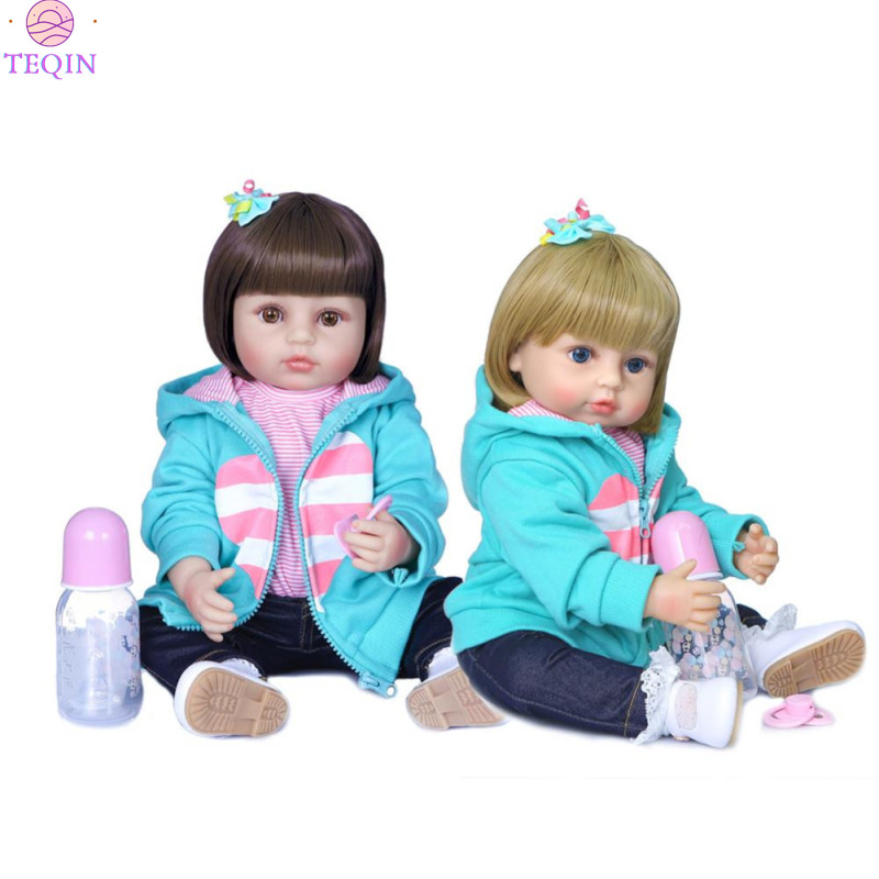 TEQIN IN stock 55 cm Baby s Doll Silicone Doll Suitable For Child Birthday