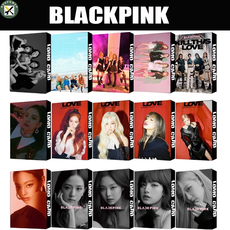 BouPower READY STOCK 30 Pcs box BLACKPINK Kpop Lomo Card Album SQUARE UP