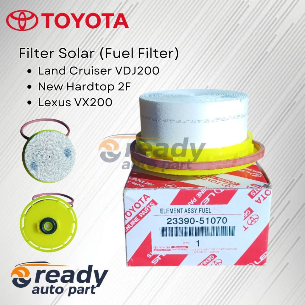 Filter Solar Fuel Filter Saringan Solar Toyota Land Cruiser VDJ200 New Hartop 2F Lexus VX200 23390-51070 Original Giá 144,999 Đồng*Miễn phí vận chuyển