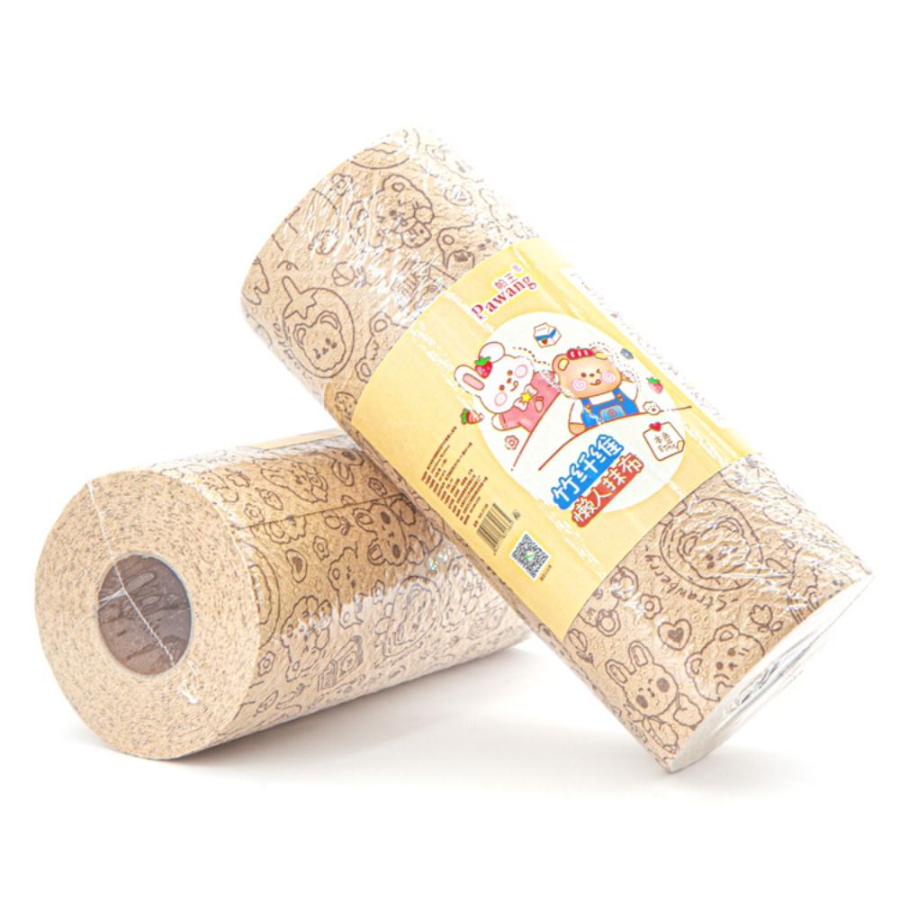 MINIFELE 60 Sheet/Roll Tái sử dụng Khăn giấy rửa chén Thay thế Đa năng Giẻ lau đĩa dầu chống dính  Khăn lau Vải Lười sợi tre - 3