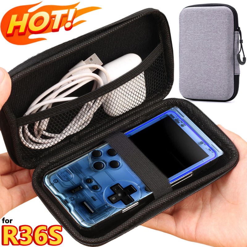 Cho r36s EVA Cứng Mang trường hợp máy chơi game cầm tay Túi bảo vệ chống bụi chống sốc bọc hoàn toàn