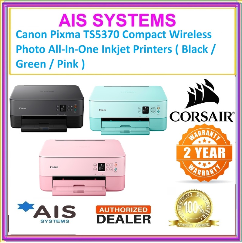 Canon Pixma TS5370 Compact Wireless Photo All-In-One Inkjet Printers ( Black / Pink / Green ) Singapore
