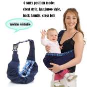 Infant Cradle Pouch Sling Carrier - Blue Pattern Edge