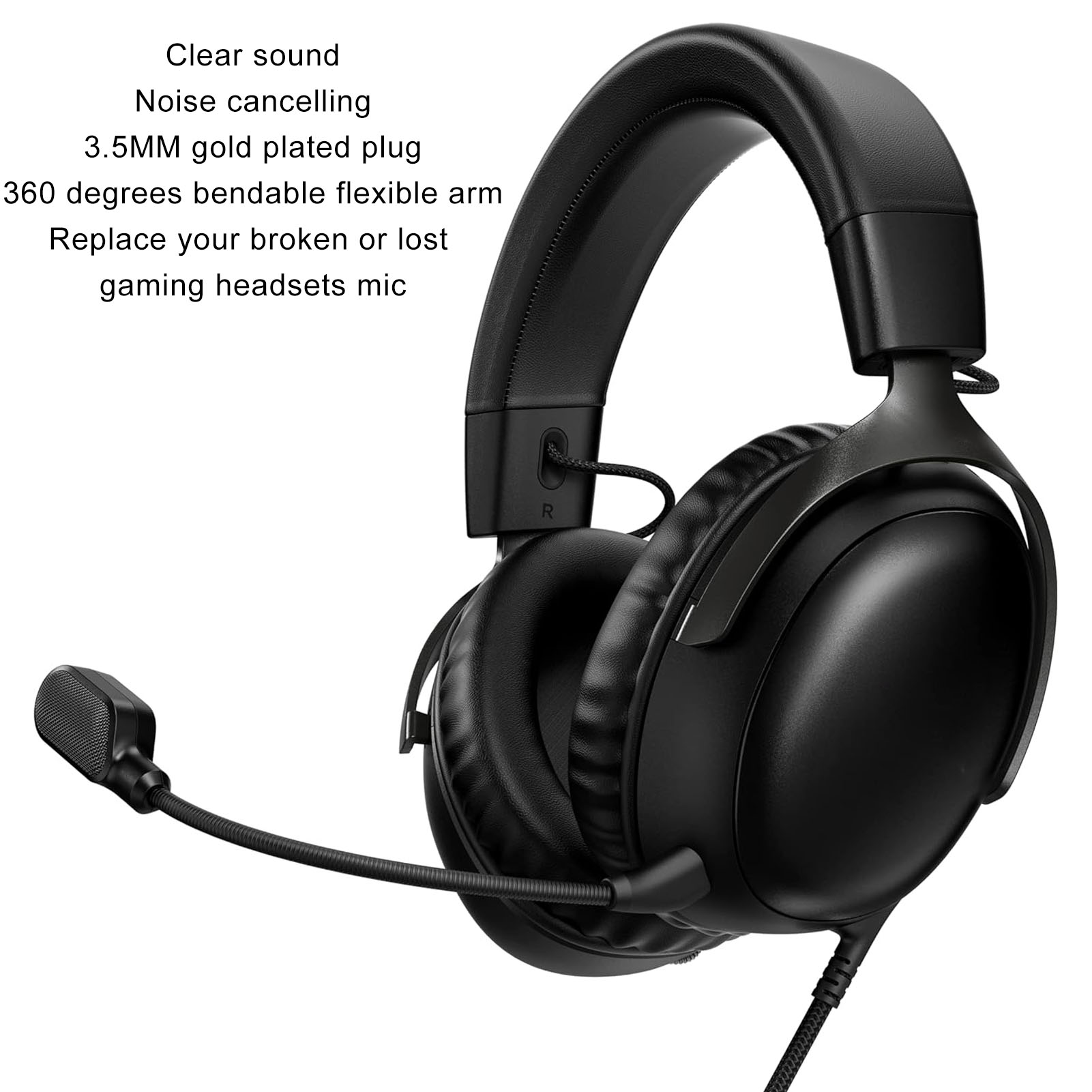 Thay thế mic GOWENIC Cloud III Micrô trò chơi có thể tháo rời 3 5 mm Micrô khử tiếng ồn Boom cho tai nghe chơi game Cloud III Tai nghe chơi game trên máy tính PC