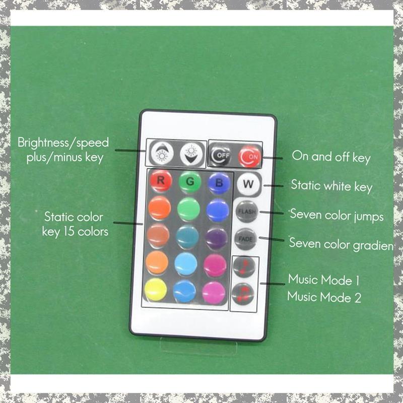 (TUQC) DC12-24V 24 Keys Music Controller 3 Channels IR Remote RGB Controller Sound Sensitive for Led