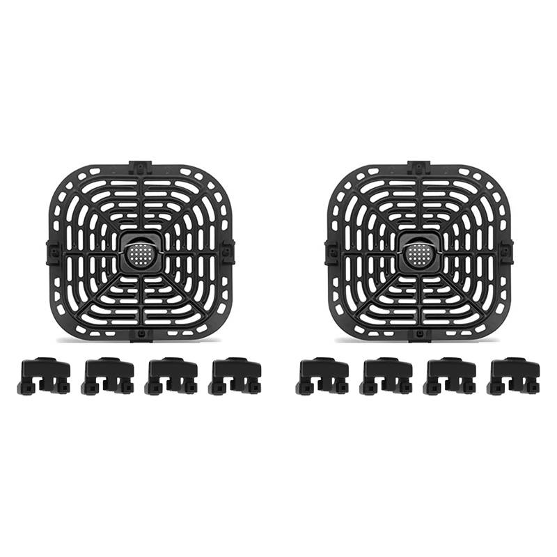 [Waanon]2X Air Fryer Accessories Set Silicone Cushion Corner Protector Non-Stick Square Baking Tray 23x24cm