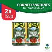 Mega Corned Sardines In Tomato Sauce 155G By 2'S