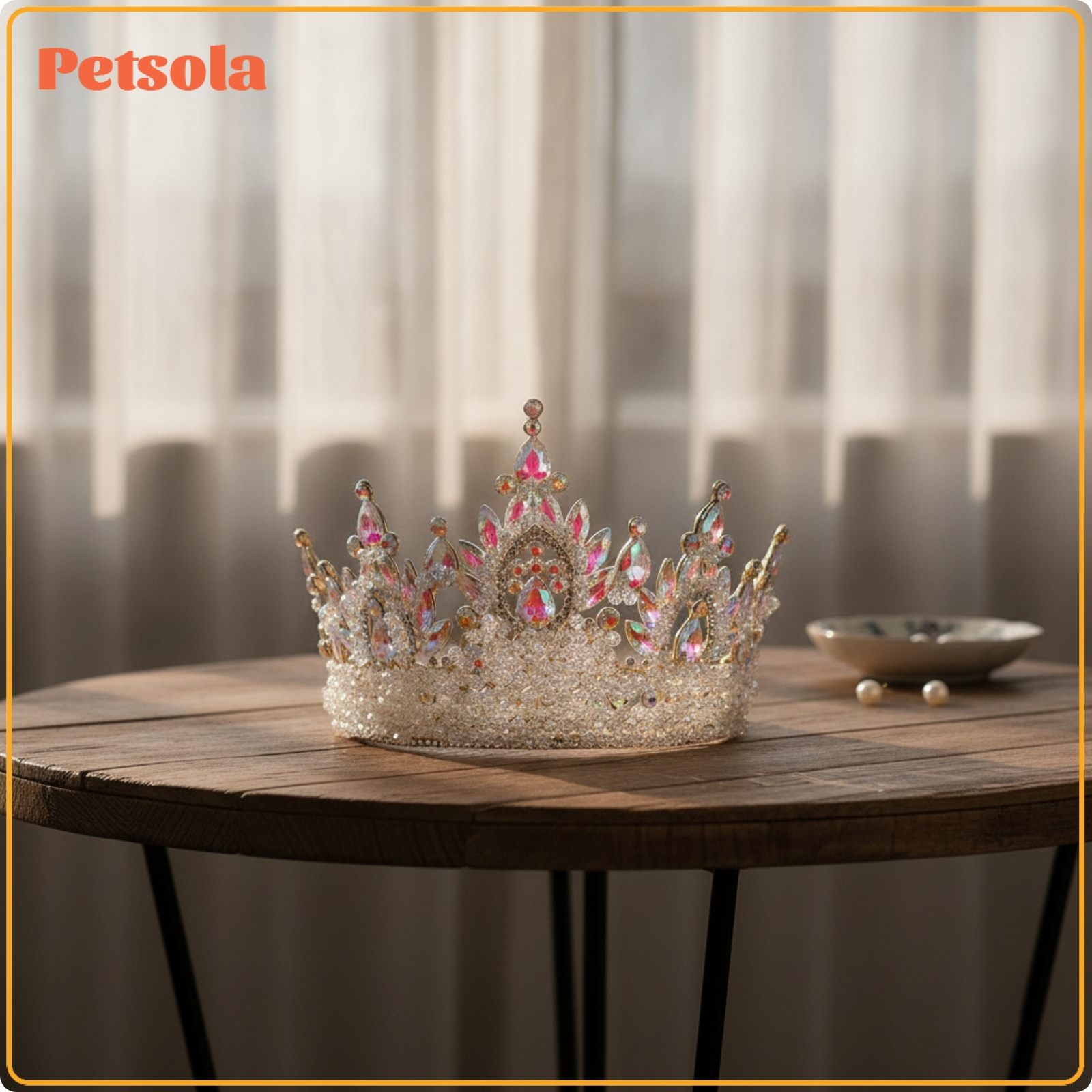 petsola Tall Rhinestone Crown with Comb Large Rhinestone Crown Glittering Crystal Tiara Dramatic for Photo Shoots ราคา 7,712 บาท*ส่งฟรี