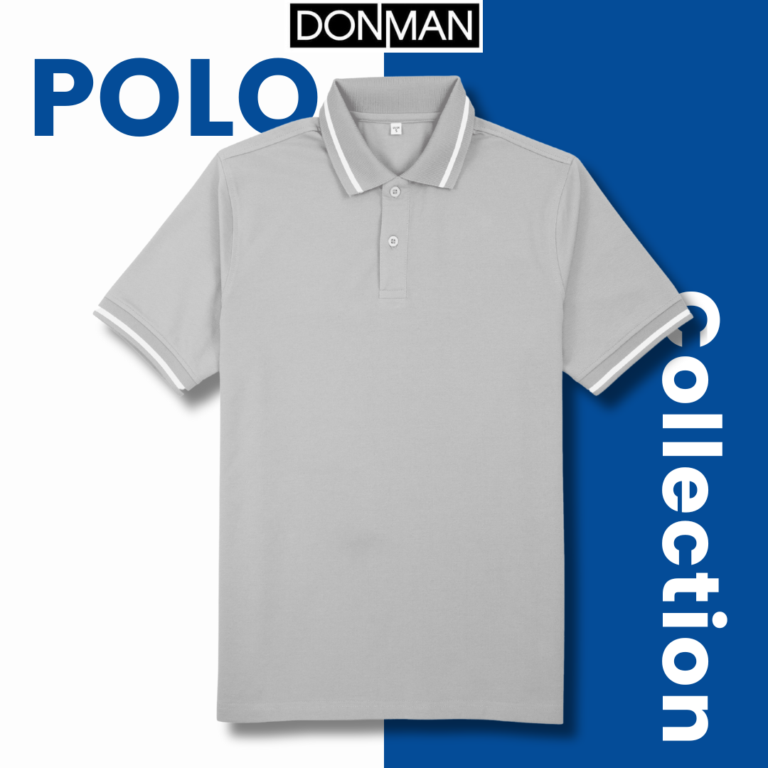 (Dic shop) Áo thun Polo nam DONMAN chất liệu Premium CVC pique phối viền tay áo AT55