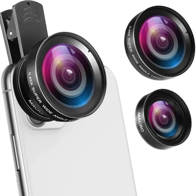 2 in 1 Clip On Phone Lens Wide Macro for iPhone Samsung Mobile Phones Tablet