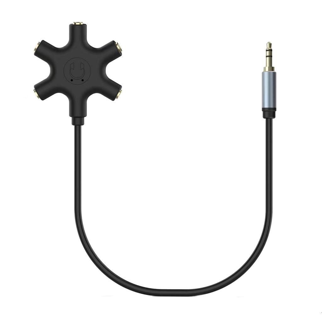 3.5mm Bộ chia tai nghe 1 Nam đến 5 nữ cáp 5 cách cổng cáp đầu ra