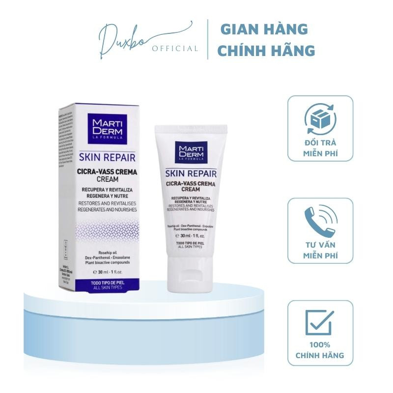 [VOUCHER 8%] [Mẫu Mới Kem Dưỡng Ẩm MartiDerm Skin Repair Cicra Vass Cream Phục Hồi Da Nhạy Cảm 30ml - Pod Cor Cosmetics