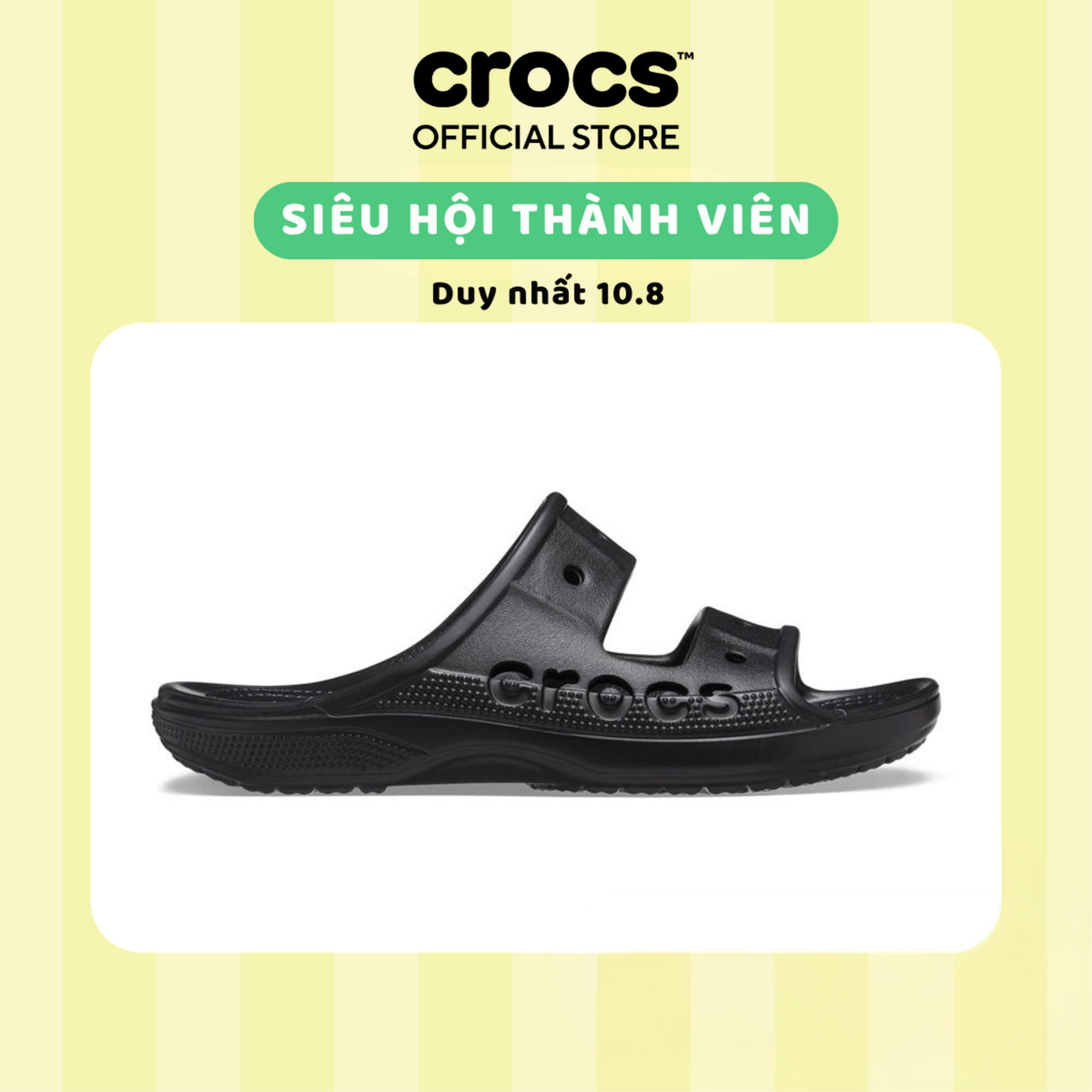Dép Unisex Crocs Baya Black - 207627-001