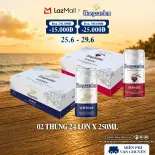 Thùng 24 Lon Bia Hoegaarden white bỉ thùng 24 lon (250ml/lon) và Thùng 24 Lon Bia Hoegaarden Rosée (250ml/lon)