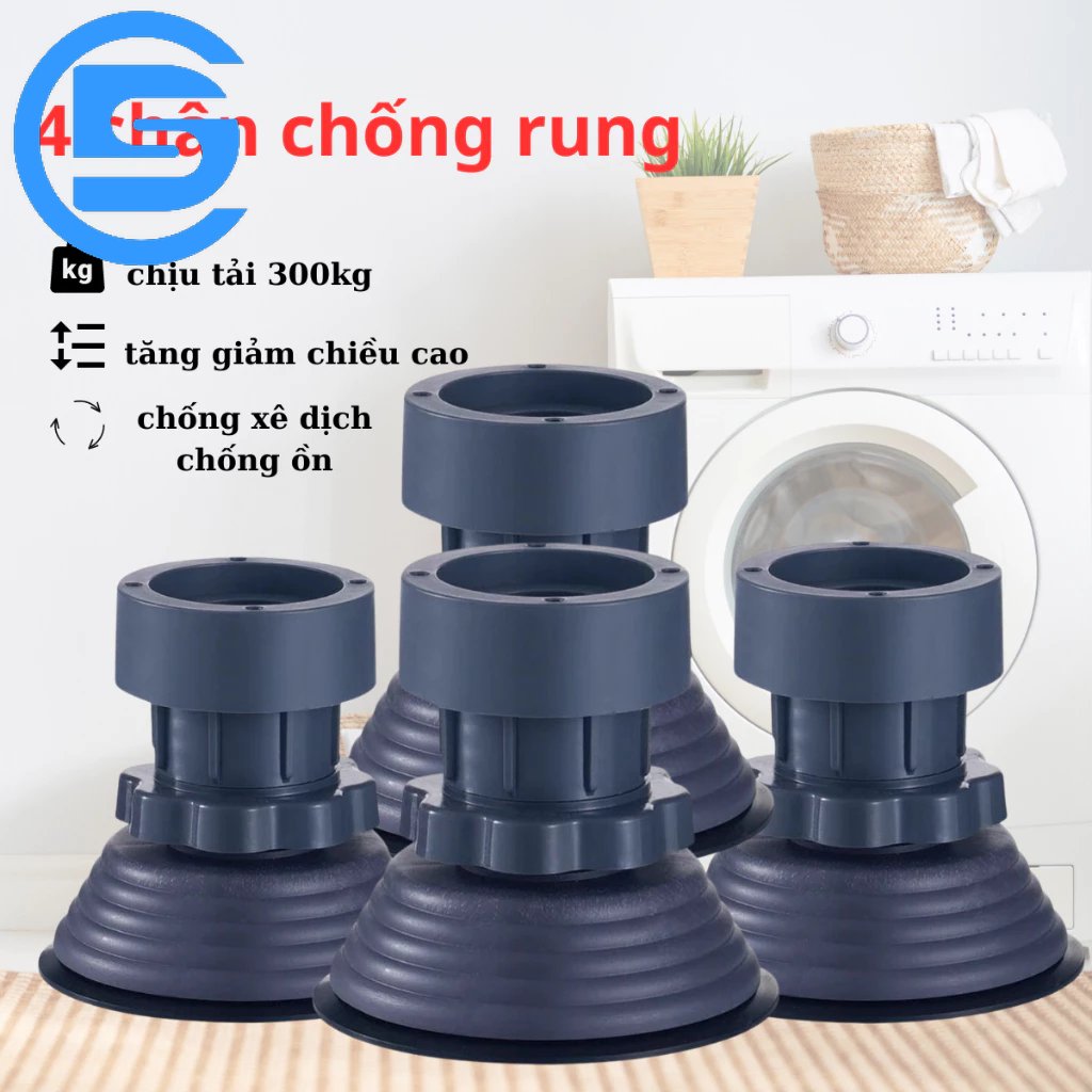 Bộ 4 chân kê máy giặt tủ lạnh đa năng chống rung lắc, điều chỉnh độ cao, đế cao su chống trượt chống ồn G506-ChankeMG-dc