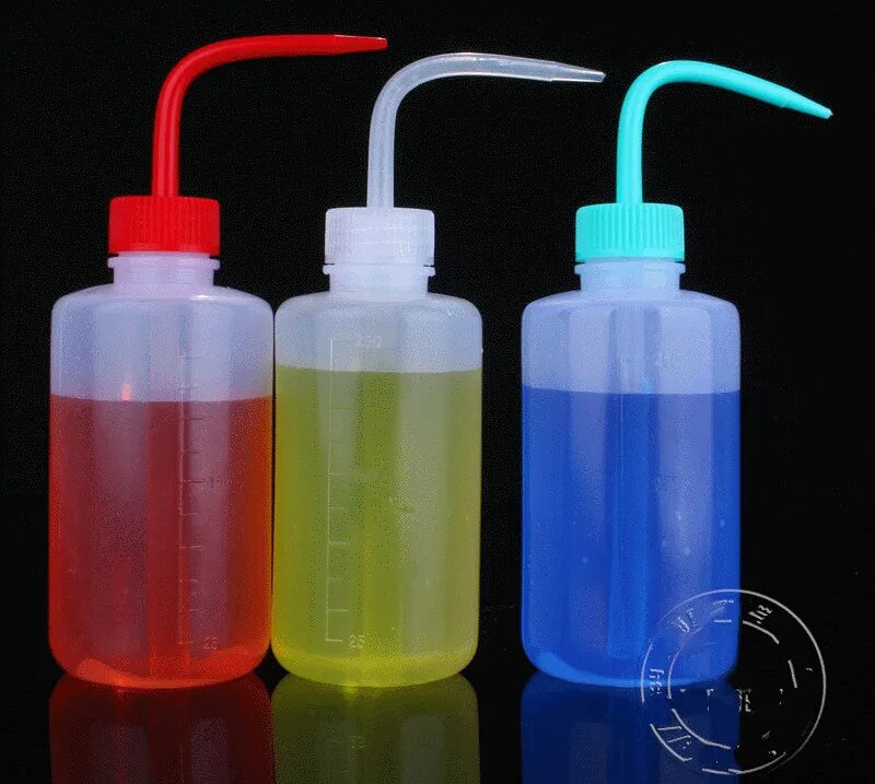 Giảm Giá 250Ml Ldpe Trắng Cong Rửa Chai Với Quy Mô Xả Chai Dày Phòng Thí Nghiệm Nguồn Cung Cấp