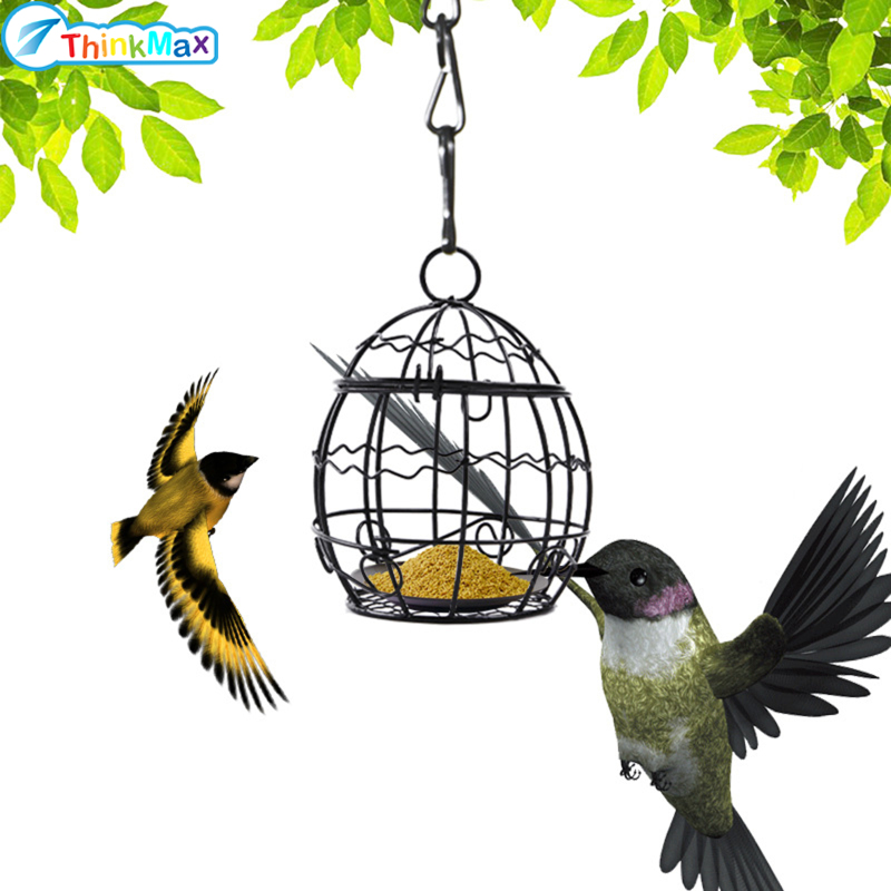 Bird Feeder Iron Hanging Fat Ball Holder Bird Treat Box Feeding Tools For Finch Sparrow Robin Wild Birds ราคา 59 บาท*ส่งฟรี