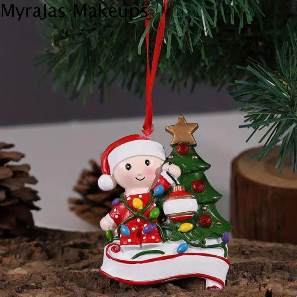 MYRAJAS Người tuyết Đồ trang trí Giáng sinh đầu tiên cho bé Hoạt hình Đèn lồng Trang trí cây giáng sinh Sáng Tạo Tranh Màu Đồ trang trí treo giáng sinh Giáng sinh