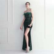 Sequin fishtail evening gown for women by Glamour Couture