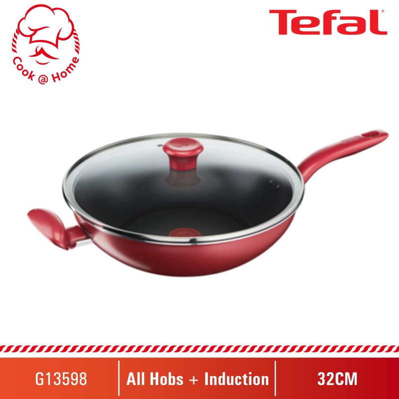Tefal So Chef Wok Pan 32cm w/lid G13598 Singapore