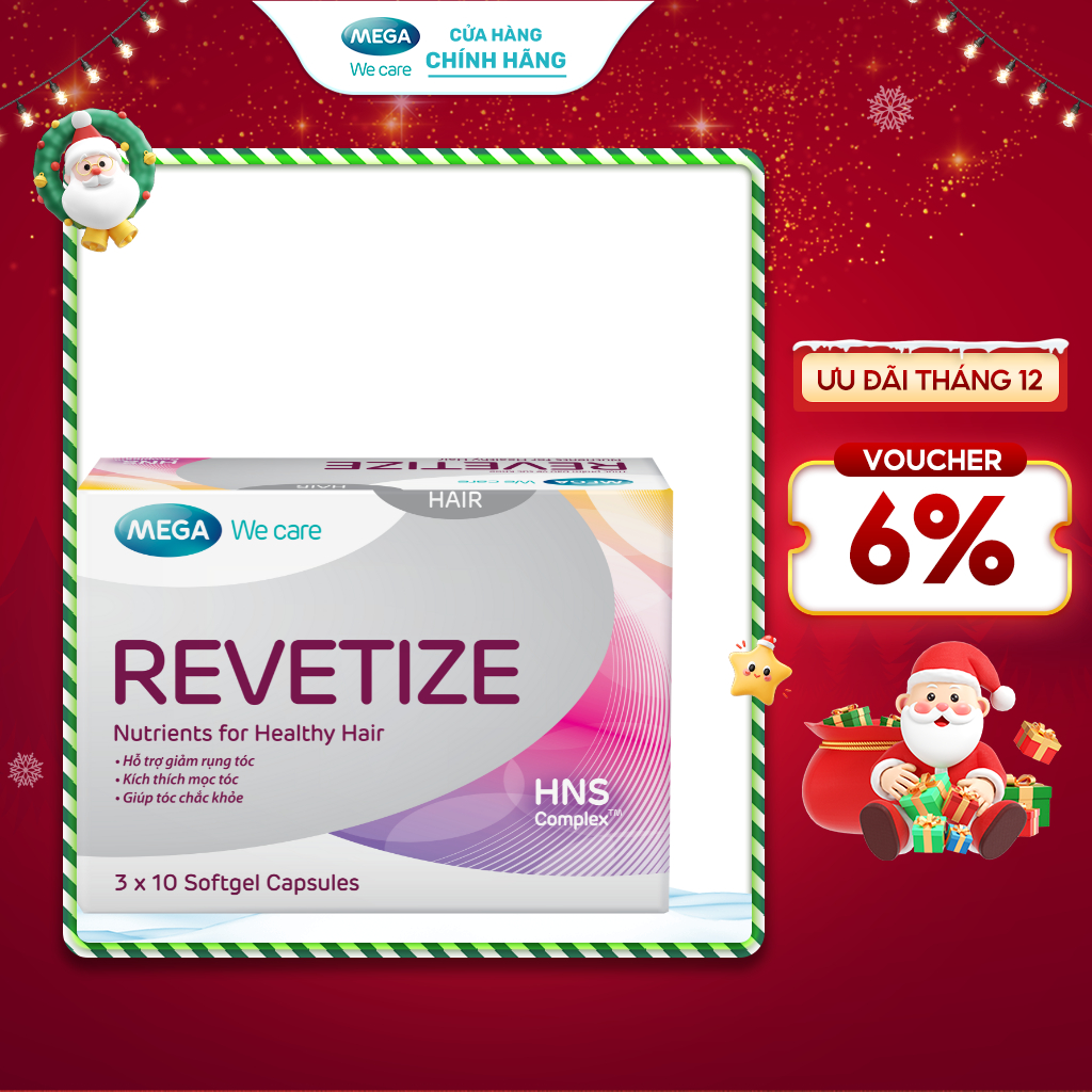 Viên uống cải thiện tình trạng rụng tóc và duy trì mái tóc khỏe đẹp- REVETIZE Mega We Care  30 viên  