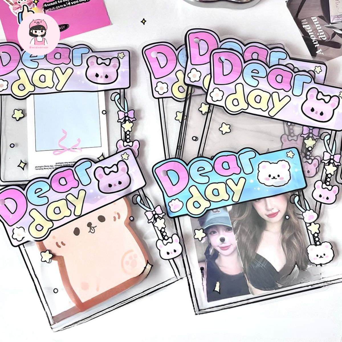 Set 10 Túi ziplock Dear Day 13.5x13.5cm trong suốt hoạt hình dễ thương Midi Corner