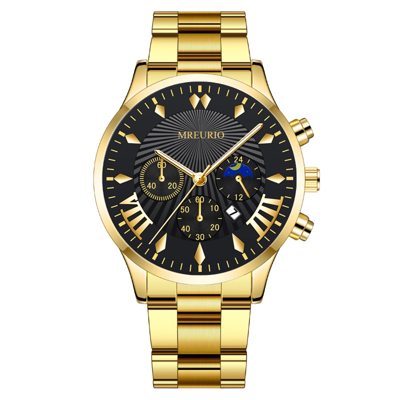 Business Fashion Three-Eye Calendar Men's Watch Men's Watch Steel Belt Quartz Men's Watch ราคา 332 บาท*ส่งฟรี