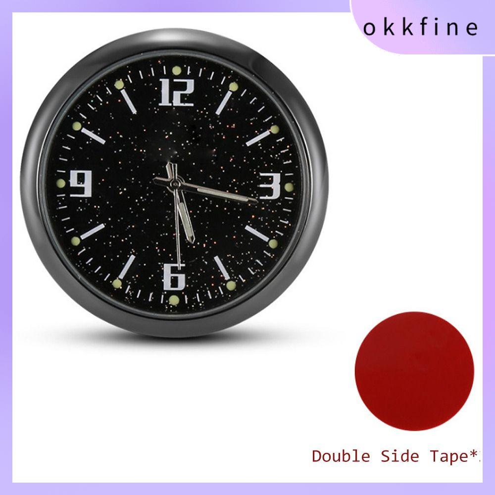 OKKFINE 40mm Đồng hồ xe hơi Đồng hồ bảng điều khiển Tinh thần Đồng hồ xe máy Mini Đèn ngủ Đồng hồ thạch anh Xe Đạp