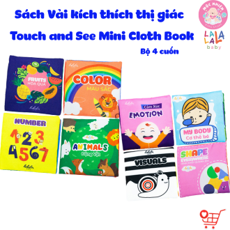 Bộ 4 Cuốn Sách Vải Cỡ Nhỏ Cho Trẻ Sơ Sinh Touch and See Mini Cloth Book