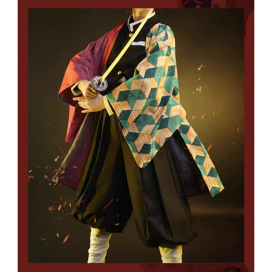 (Size Người lớn và Trẻ Em) Bộ Đồ Hóa Trang Nhân Vật Thủy Trụ Trang phục Cosplay Tomioka Giyuu trong Kimetsu No Yaiba