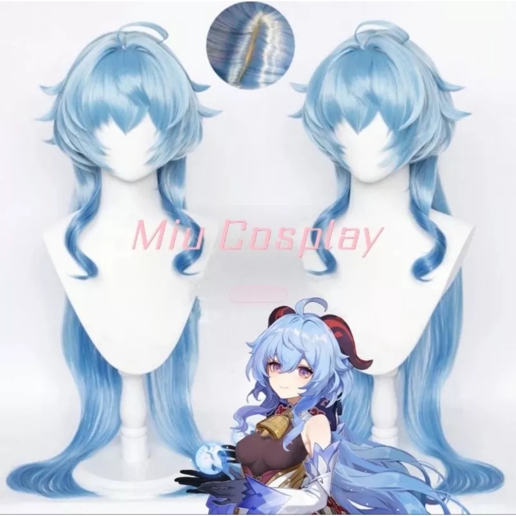 [Sẵn] Wig/Tóc giả cosplay Ganyu - Genshin Impact màu xanh [Miu Cosplay]