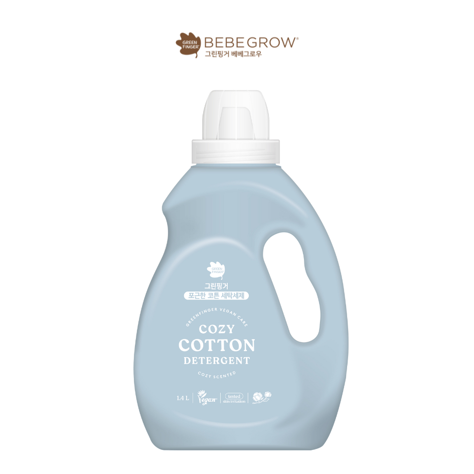 Nước giặt xả em bé thuần chay Greenfinger hương Cozy Cotton 1.4 lít giúp quần áo mềm mại an toàn