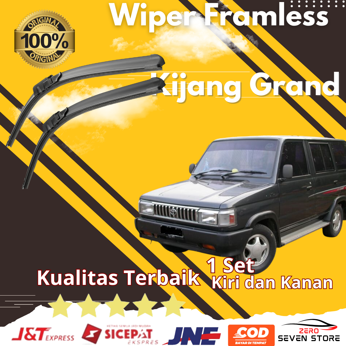 Toyota Kijang Grand wiper frameless 1 set left and right without iron frame water glass rubber Harga  50,000 Ringgit*Penghantaran Percuma