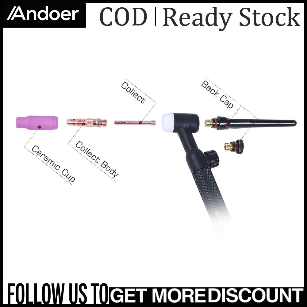 Andoer 8M ไฟฉายเชื่อม TIG WP 17V 150A Lift สไตล์อาร์กอน TIG ไฟฉาย 35-50mm ² Quick Connector Fit สำหรับ ARC200 MIG200 MIG250 ARC205 Pro MIG205 Pro ราคา 4,440 บาท*ส่งฟรี