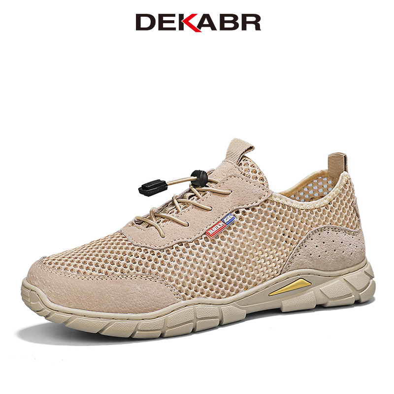 DEKABR Men's Shoes Genuine Leather Breathable Summer Fashion Lacing Comfortable Outdoor Lightweight Shoes For Men ราคา 826 บาท*ส่งฟรี