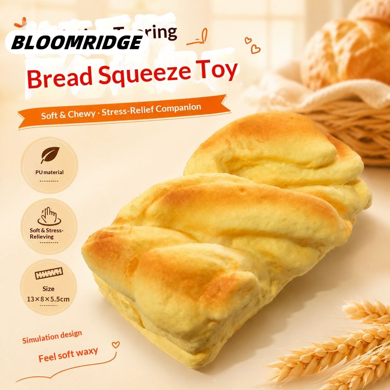 Bloomridge Stress-Relieving Toy, Simulated Bread Made from Soft Pu Material, Can Release Stress for All Ages. ราคา 59 บาท*ส่งฟรี