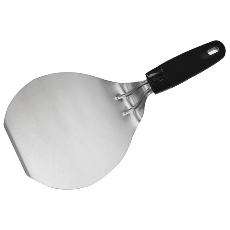 (HFYD) Round Blade Stainless Steel Pizza Shovel Kitchen Cake Transfer Cooking Shovel Plastic Handle Pizza Shovel