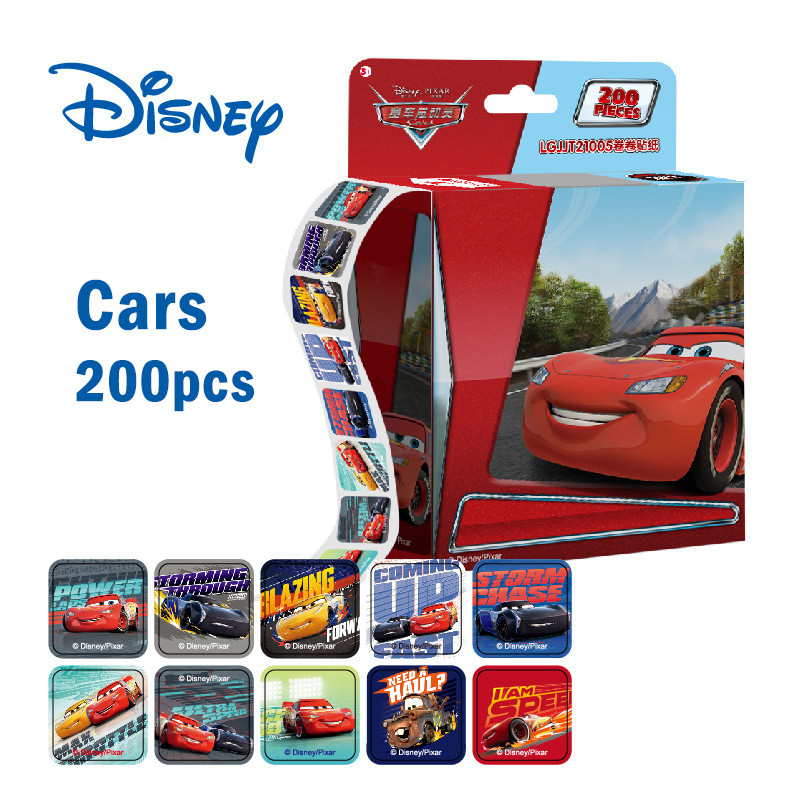 200pcs Disney Cartoon Sticker Roll | Mickey Mouse Frozen Cars Princess Stickers | Goodie Bag Gift