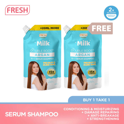 (BUY 1 TAKE 1) Fresh Hairlab Milk Double Boost Argan 15 in 1 Serum ...
