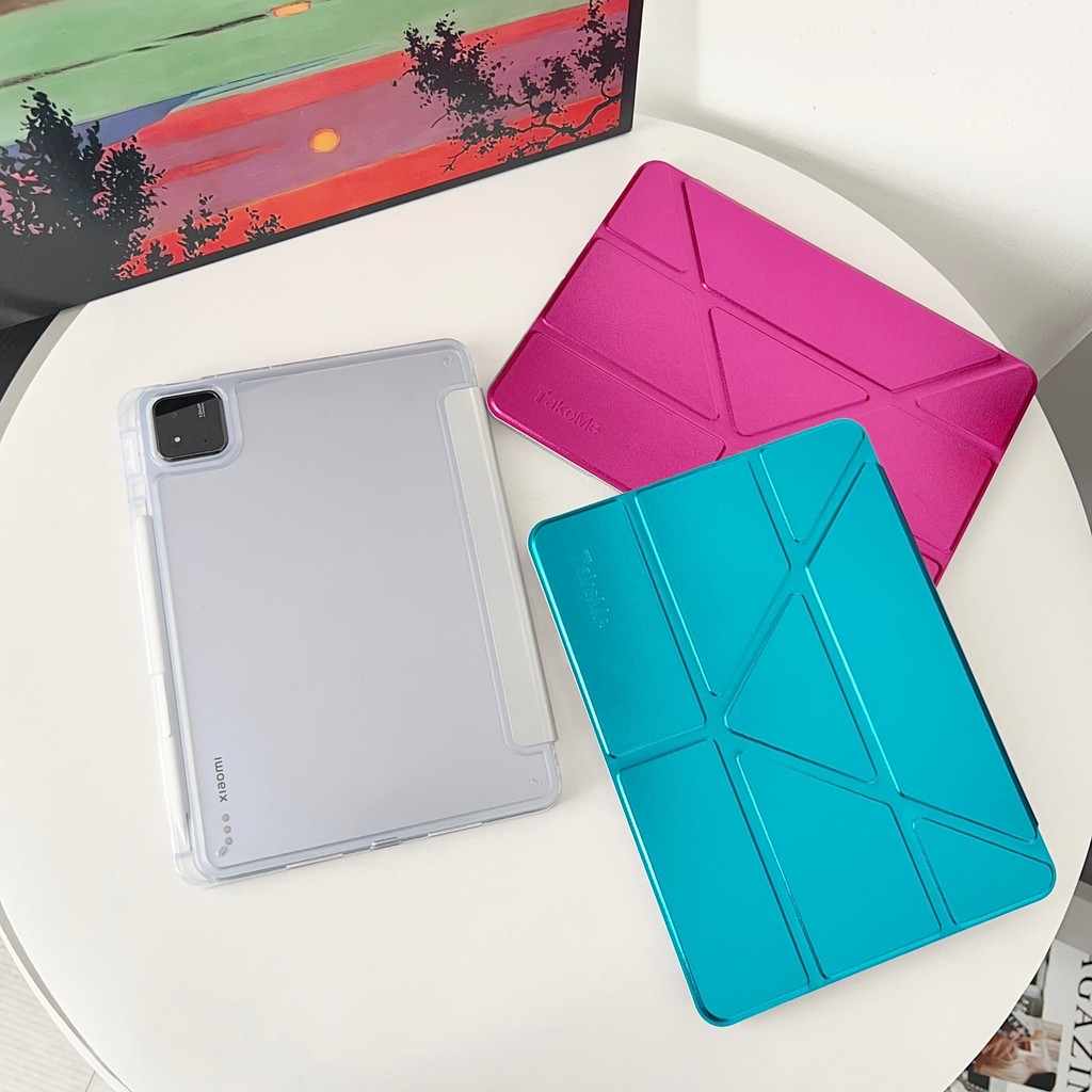 Thông Minh Y-khung gấp da Acrylic trường hợp khó khăn cho máy tính bảng Xiaomi Pad 8 Mipad 8pro 11.2inch Pad 7 7pro 6 6pro Redmi Pad 2 11inch 2025 SE 11 với hộp đựng bút chì