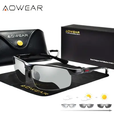 Photochromic Sunglasses Men Polarized Chameleon Glasses Male Change Color Sun Glasses HD Day Night Vision Driving Eyewear