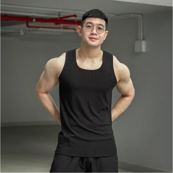 Áo thun tanktop nam TUTO5 Menswear AT08 - áo phông ba lỗ cổ vuông basic cotton gân cao cấp mát mẻ  t