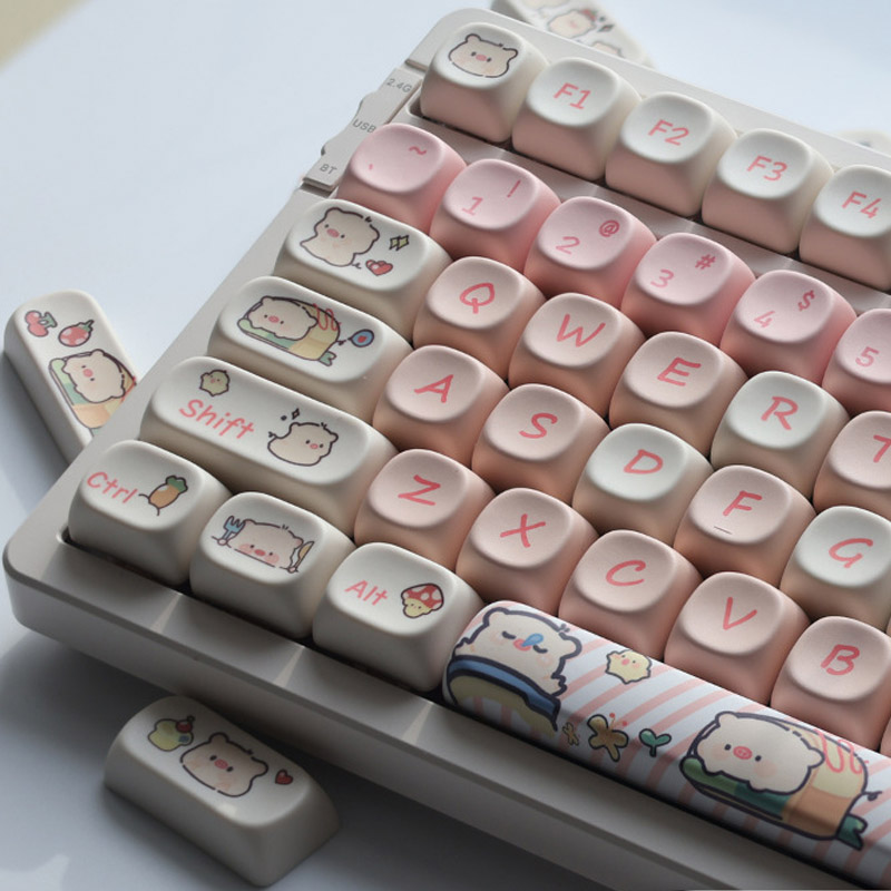 Keycap heo con màu hồng MOA cao bộ keycap đầy đủ cá tính dễ thương