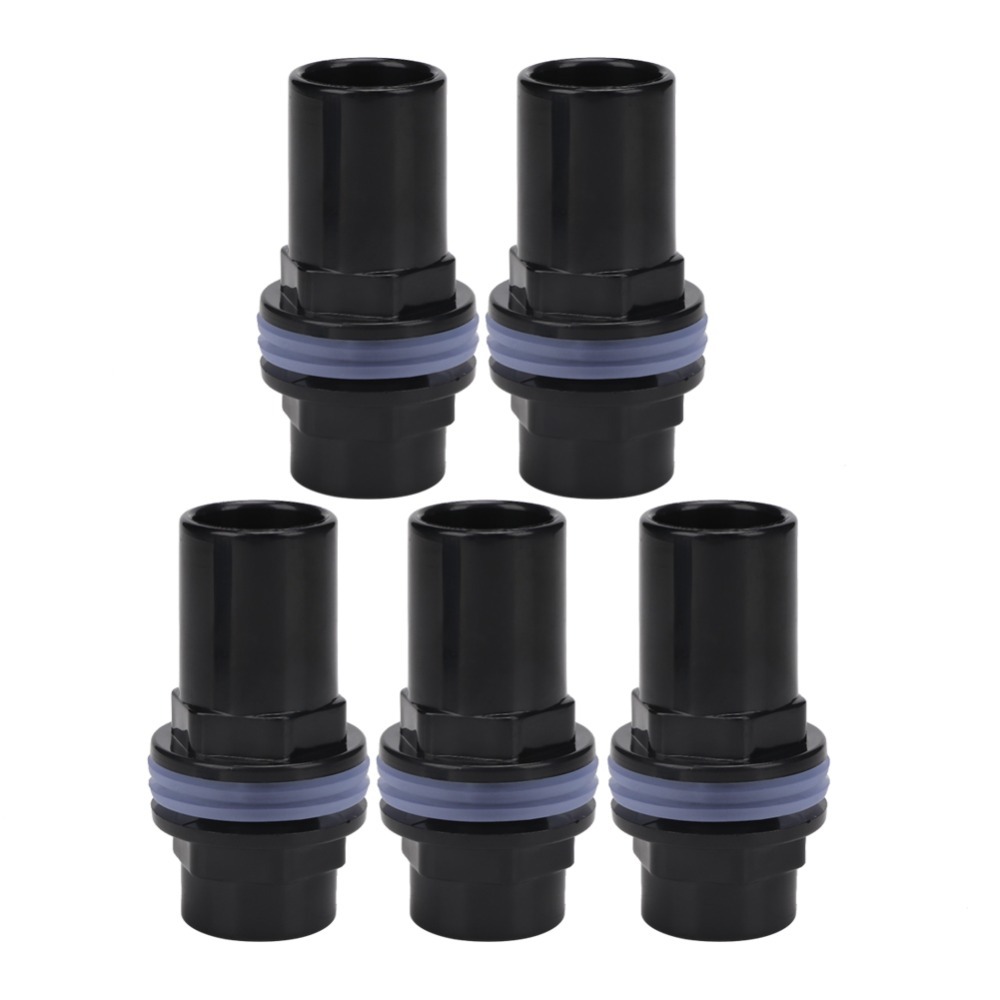 SPDD 5 Pcs Set PVC Khớp nối ống nước bể cá Hoàn thiện bóng Đen Phụ kiện bể cá Bền bỉ Thảm cao su trong suốt Đầu nối ống bể cá Bể cá - 2