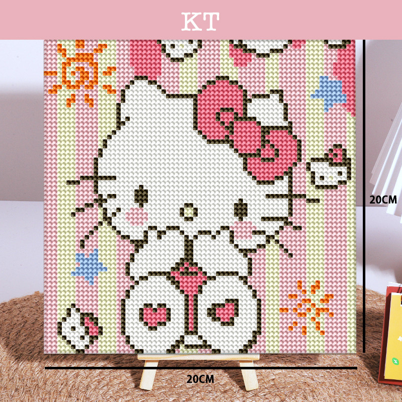 𝐂𝐑𝐘𝐒𝐓𝐀𝐋 𝐂𝐑𝐀𝐅𝐓 DIY Cute Cartoon Diamond Beads Painting 20x20cm Number Paint Set Handmade Art 钻石画