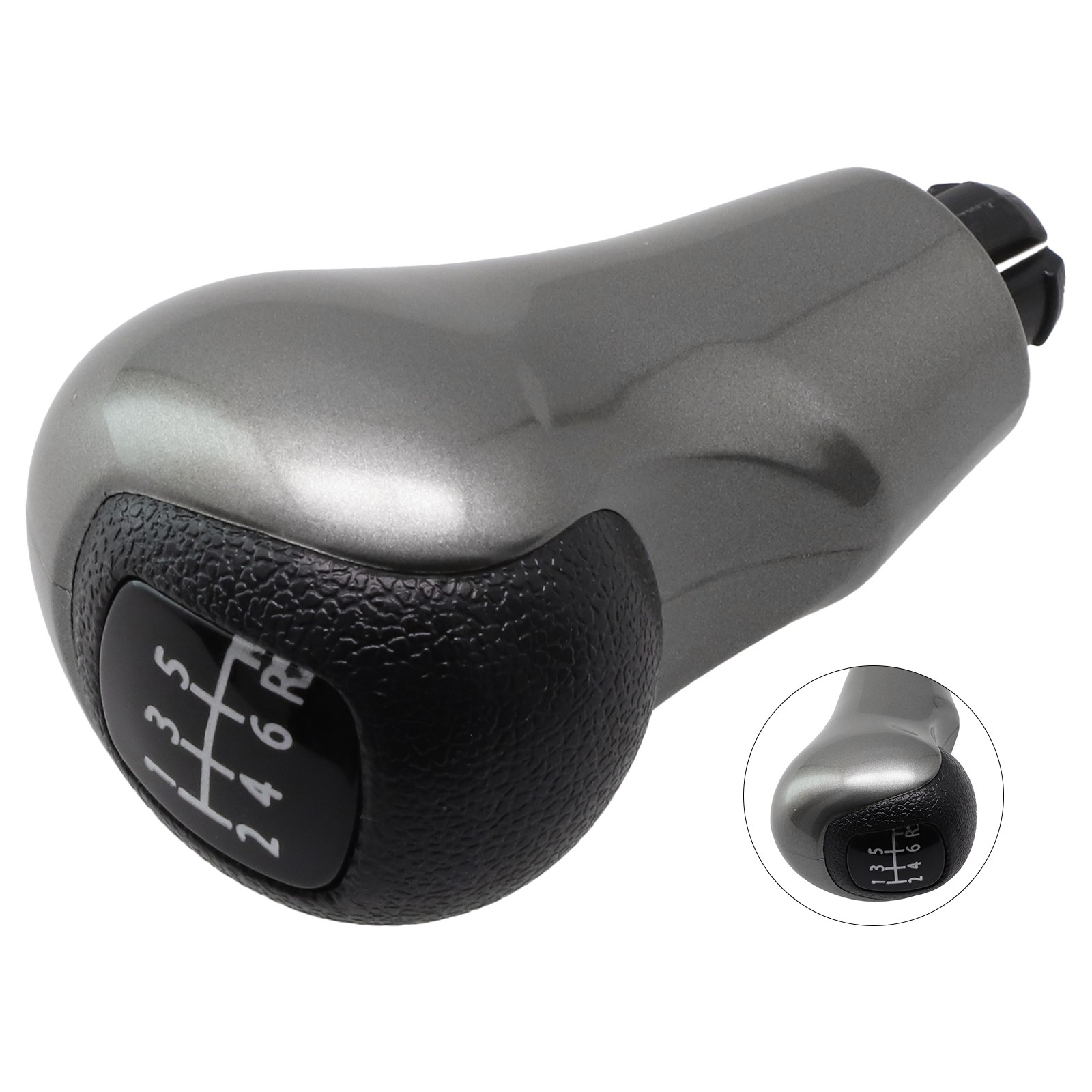 Auto Fashionstyle Sleek Black And Grey Gear Shift Knob Stick Shifter For