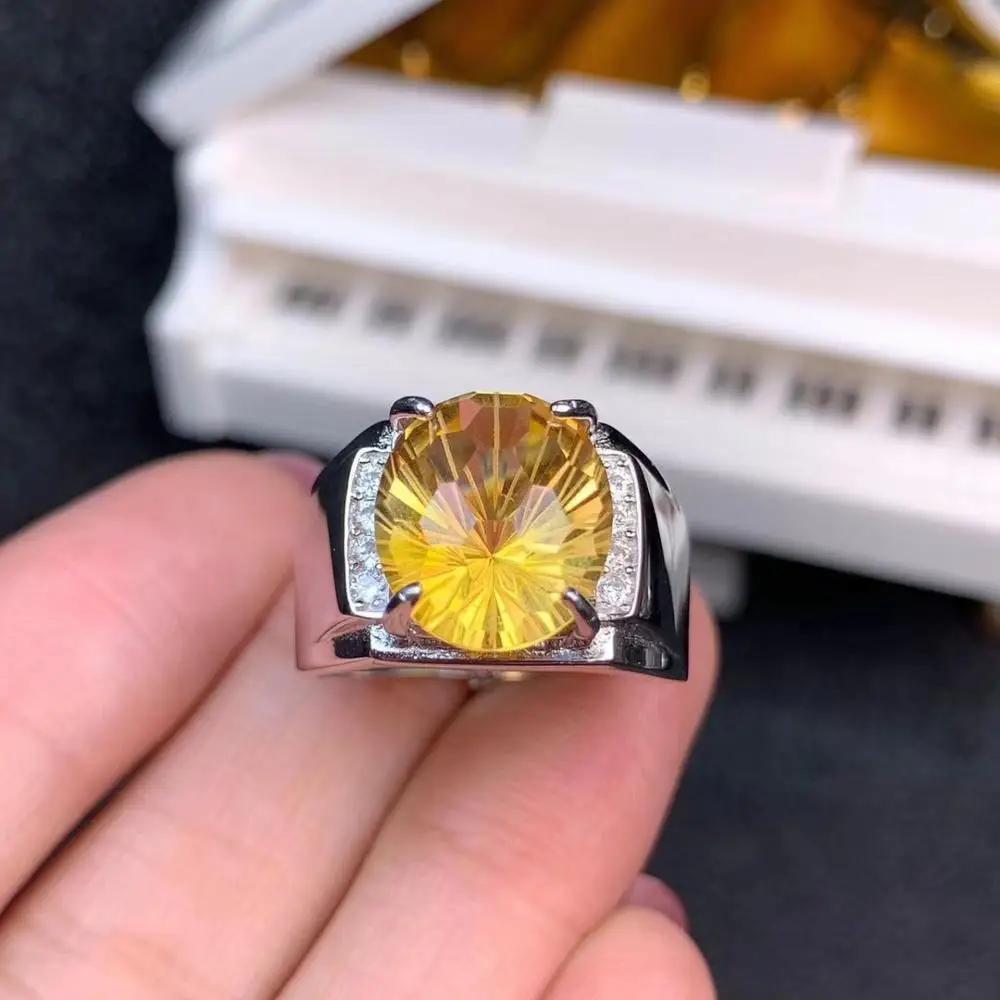 100% Natural Citrine Ring for men bright fashion jewelry factory direct sell good cut birthday party anniversary gift ราคา 2,234 บาท*ส่งฟรี