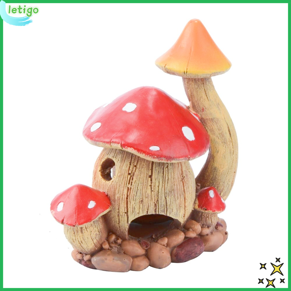 LETIGO Nhựa Trang trí nhà hình nấm cho bể cá Nhiều màu 5.9x5.11x3.54 inch Trang trí bể cá Đa năng Đồ trang trí cảnh quan Hang đá