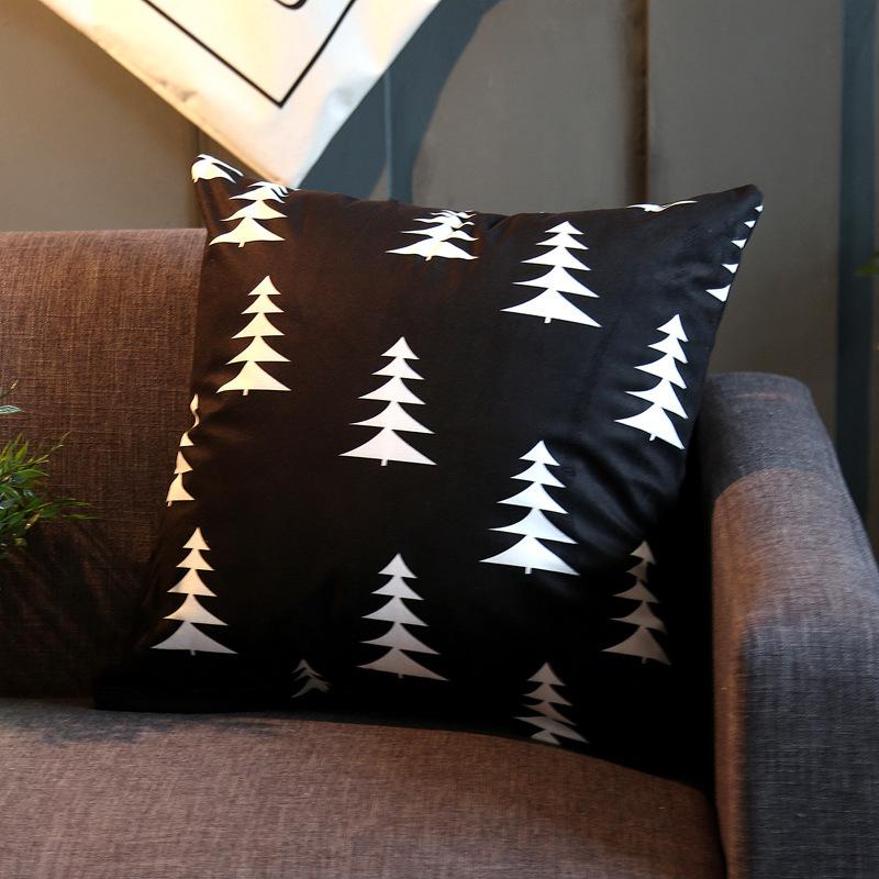 30x50cm 40x40cm 45x45cm Nordic Geometric Throw Pillow Covers Black White Houndstooth Chevron Triangle Tree Pattern Square & Lumbar Cushion Cases for Sofa Bedroom Minimalist Home Decor